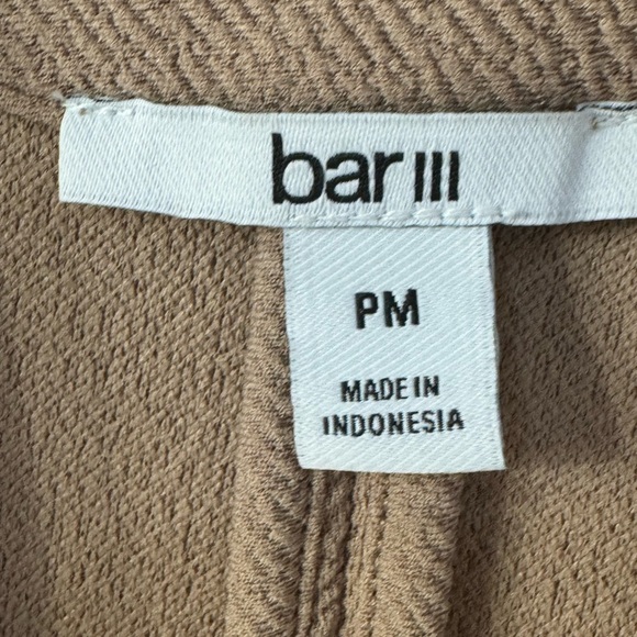 Bar III Open-Front Taupe Shawl Blazer Size Petite Medium - Picture 2 of 4
